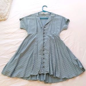 Robin's egg blue polka dot minidress, size XS from the movie baby driver